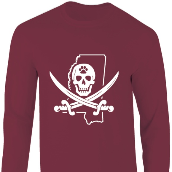 Mississippi Mike Leach Pirate Long Sleeve T-Shirt - Picture 1 of 2